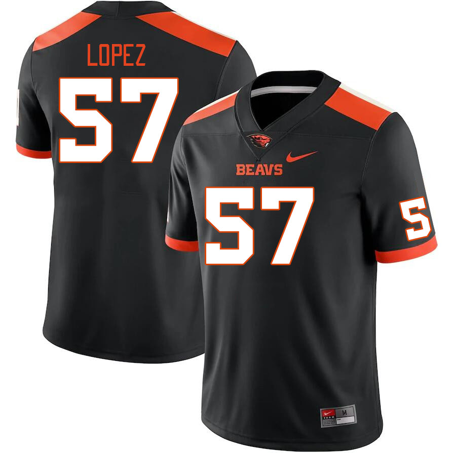 Men #57 Dylan Lopez Oregon State Beavers College Football Jerseys Stitched Sale-Black